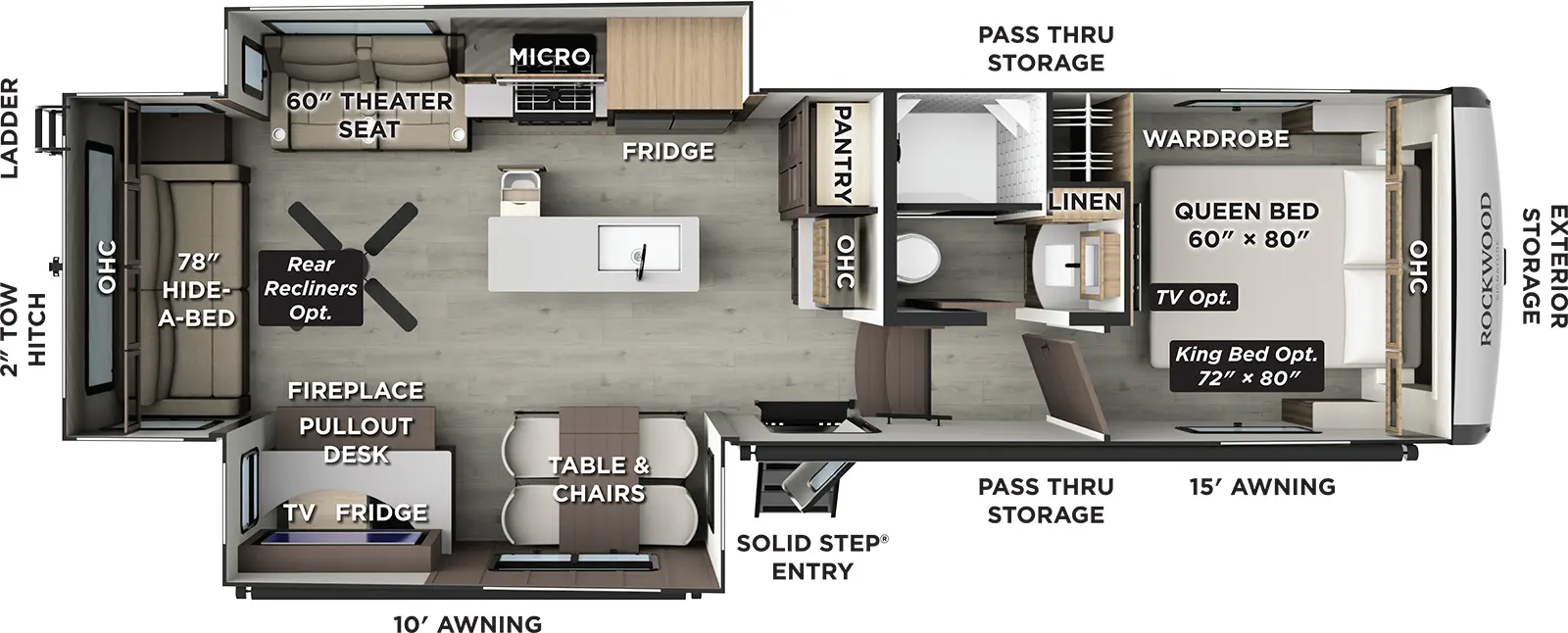 Rockwood Signature Fifth Wheels R331RL Floorplan
